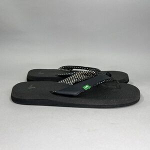 Sanuk Women's Size 8 Black Yoga Mat Thong Sandals